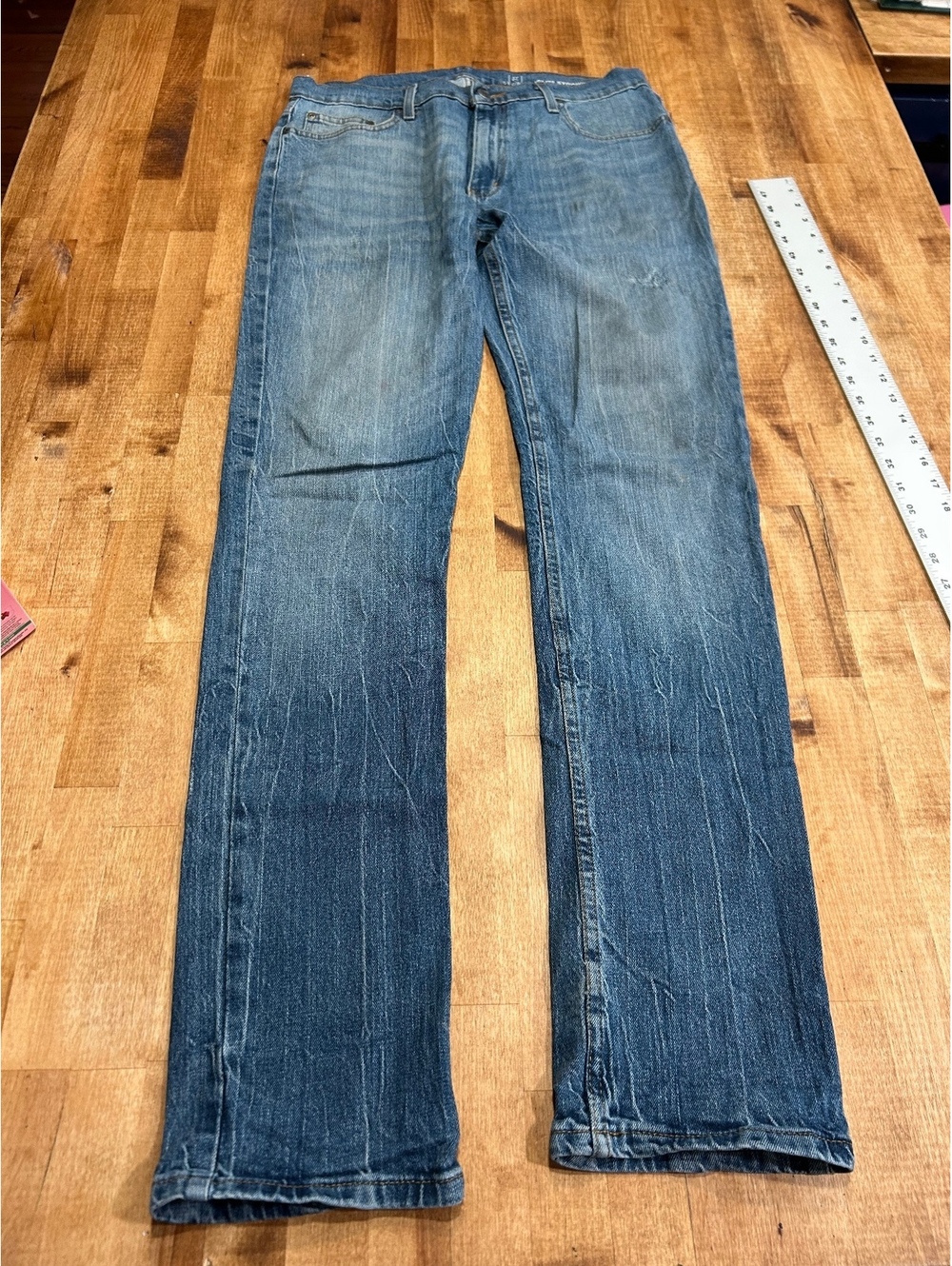 George Slim Straight Men's Jeans 34x34 Medium Wash Cotton Blend